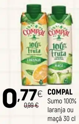 Coviran Compal Sumo 100% laranja ou maçã promoção