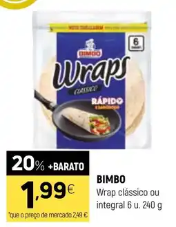 Coviran Bimbo Wrap clássico ou integral 6 u. promoção