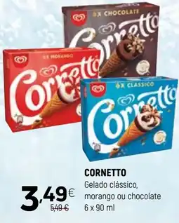 Coviran Cornetto gelado clássico, morango ou chocolate promoção