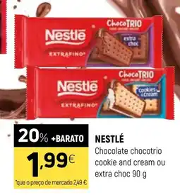 Coviran Nestlé chocolate chocotrio cookie and cream ou extra choc promoção