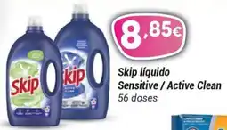 GidaCarnes Supermercados skip liquido sensitive / active clean promoção
