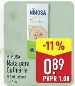 ALDI Mimosa - nata para culinaria promoção