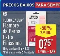 ALDI Convenção sabores - fiambre da perna extra finissimo promoção