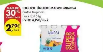Pingo Doce Mimosa - iogurte liquido magro promoção