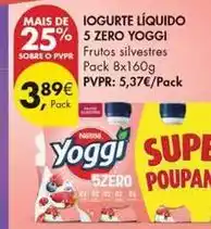Pingo Doce Yoggi - yoggi iogurte liquido 5 zero promoção