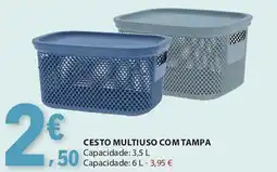 E.Leclerc cesto multiuso com tampa promoção