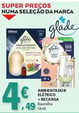 E.Leclerc glade ambientador elétrico + recarga baunilha promoção
