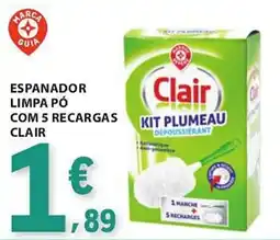 E.Leclerc espanador limpa pó com 5 recargas clair promoção