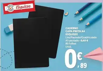Caderno capa preta a4 esquisse