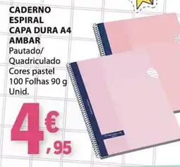 E.Leclerc caderno espiral capa dura a4 ambar promoção
