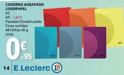 E.Leclerc Caderno agrafado liderpapel promoção