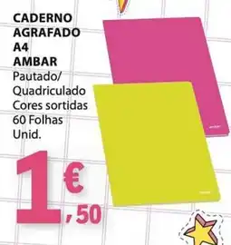 E.Leclerc Caderno agrafoado ambar promoção