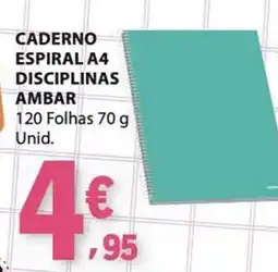 E.Leclerc Caderno espiral a4 disciplinas ambar promoção