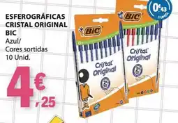 E.Leclerc esferográficas cristal original bic azul cores sortidas promoção
