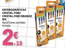 E.Leclerc esferográficas bic cristal fine orange promoção