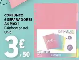 E.Leclerc Conjunto 6 separadores a4 maxi rainbow pastel viquel promoção