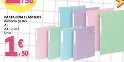 E.Leclerc Pasta com elásticos rainbow pastel promoção