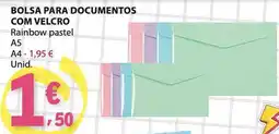 E.Leclerc Bolsa para documentos com velcro rainbow pastel promoção
