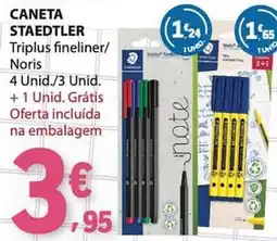 E.Leclerc Caneta Staedtler Triplus fineliner/Noris promoção