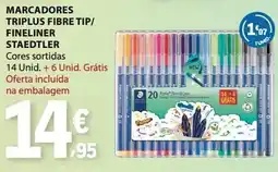 E.Leclerc Marcadores triplus fibre tip fineliner staedtler promoção