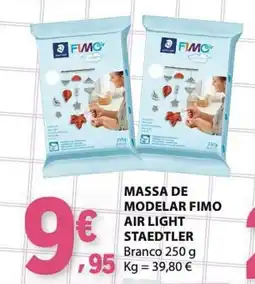 E.Leclerc Massa de modelar fimo air light staedtler branco promoção