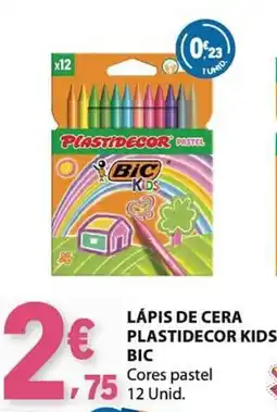 E.Leclerc Lápis de cera plastidecor kids bic cores pastel promoção