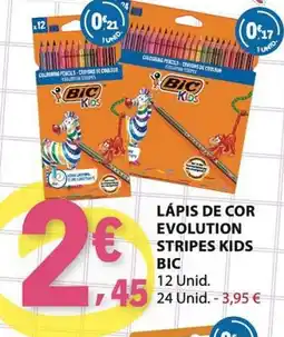 E.Leclerc lápiz de cor evolution stripes kids bic promoção