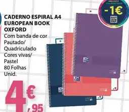 E.Leclerc caderno espiral a4 european book oxford promoção