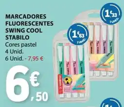 E.Leclerc Marcadores fluorescentes swing cool stabilo promoção
