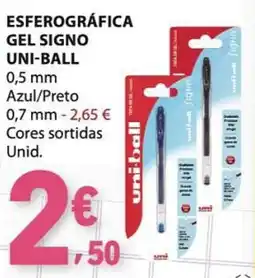 E.Leclerc esferográfica gel signo uni-ball promoção