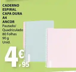E.Leclerc caderno espiral capa dura a4 ancor promoção