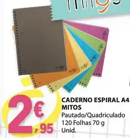 E.Leclerc Caderno espiral A4 mitos promoção
