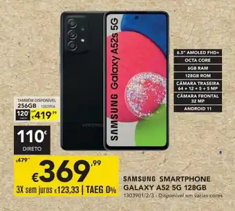 Radio Popular Samsung Galaxy A52s 5G 128GB promoção