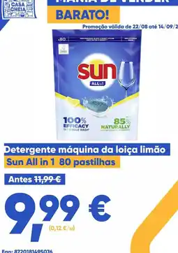 Casa Cheia Detergente máquina da loiça limão Sun All in 1 promoção