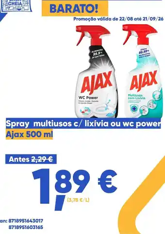 Spray multiusos c/ lixívia ou wc power Ajax