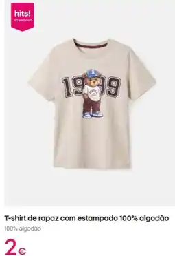 Pepco com - t-shirt de rapaz com estampado 100% algodão promoção