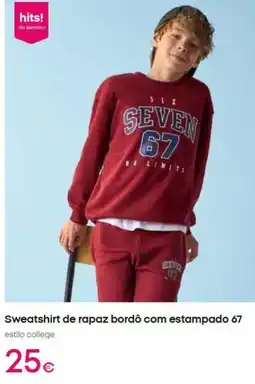 Pepco com - sweatshirt de rapaz bordo com estampado 67 promoção