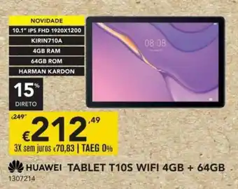 Radio Popular Huawei Tablet T10S Wifi 4GB + 64GB promoção