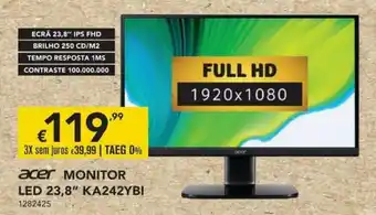 Radio Popular Acer Monitor LED 23,8" KA242YBI promoção