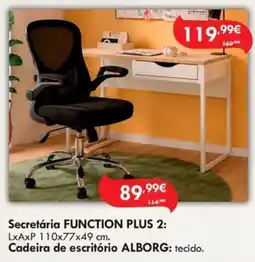 Susiarte Secretária FUNCTION PLUS 2: Cadeira de escritório ALBORG: tecido. promoção