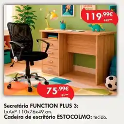 Susiarte Secretária function plus 3: cadeira de escritório estocolmo: tecido. promoção