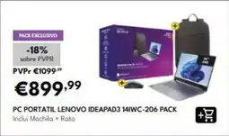 Radio Popular Lenovo - pc portatil ideapad3 14iwc-206 pack promoção