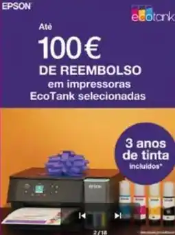 Radio Popular Epson - em impressoras ecotank selecionadas promoção