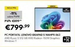 Radio Popular Lenovo - pc portatil ideapad 5 14ahp11-563 promoção