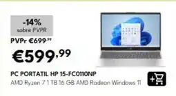 Radio Popular Hp - pc portatil 15-fc010np promoção