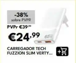 Radio Popular Carregador tech fuzzion slim verty promoção