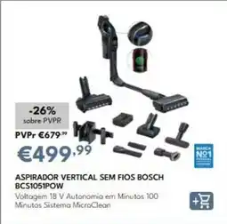 Radio Popular Bosch - aspirador vertical sem fios bcs1051pow promoção