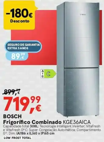 Worten Bosch Frigorífico Combinado KGE36AICA promoção