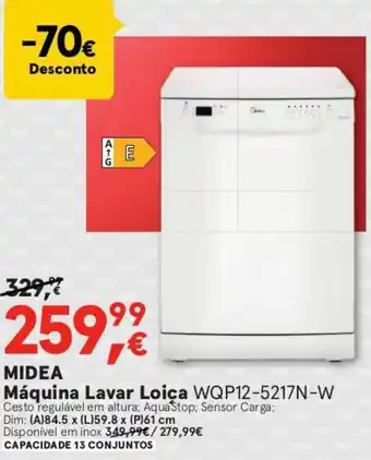 MIDEA Máquina Lavar Loiça WQP12-5217N-W