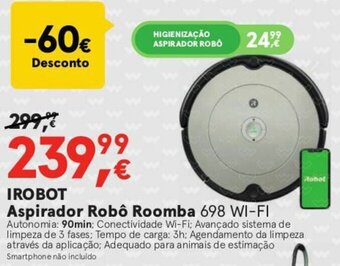 Worten Irobot Aspirador Robô Roomba 698 WI-FI promoção